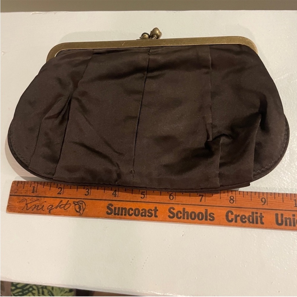 Vintage J.Crew Satin Kiss-Lock Evening Clutch w Mirror - Picture 12 of 12